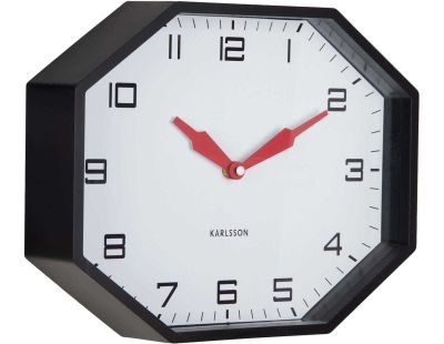Horloge murale octogonale en résine Factory (Noir)
