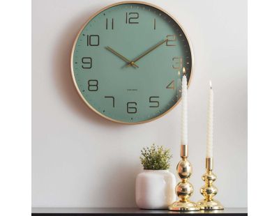 Horloge murale ronde Elegance Glow (Vert)