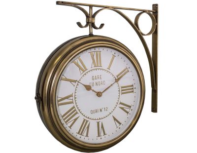 Horloge pivotante à 2 faces avec potence 36.5 cm