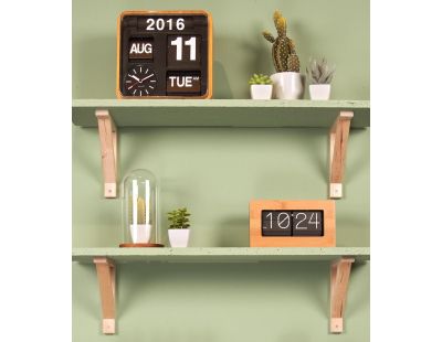 Horloge en plastique Mini Flip 24.5 cm (Bambou)