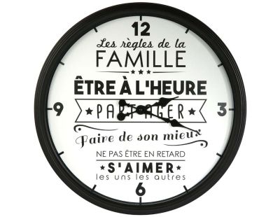 Horloge en plastique La vie en famille