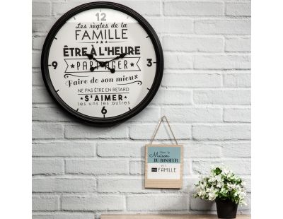 Horloge en plastique La vie en famille