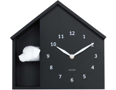 Horloge à poser Peeking Doggy (Noir)