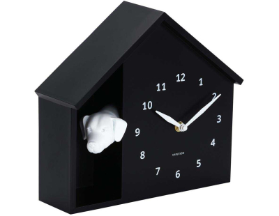 Horloge à poser Peeking Doggy (Noir)