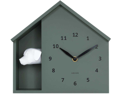 Horloge à poser Peeking Doggy (Vert jungle)