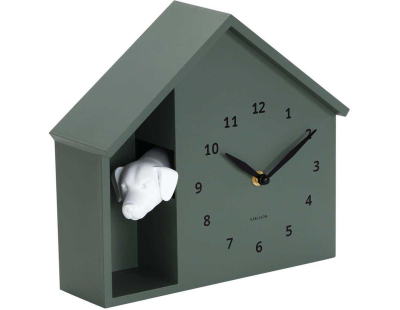 Horloge à poser Peeking Doggy (Vert jungle)