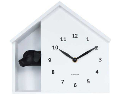 Horloge à poser Peeking Doggy (Blanc)