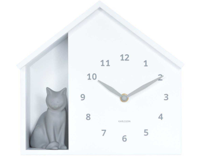 Horloge à poser Siting cat (Blanc)