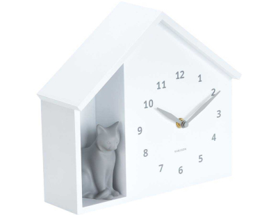 Horloge à poser Siting cat (Blanc)