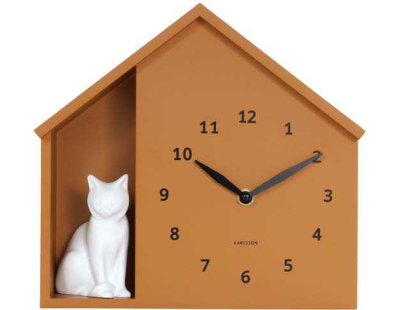 Horloge à poser Siting cat (Jaune ocre)