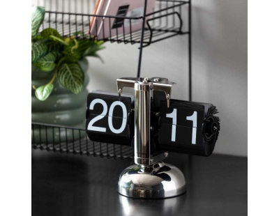 Horloge à poser Small Flip (Chrome)