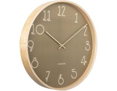 Horloge ronde en MDF Sencillo 40 cm (Vert mousse)
