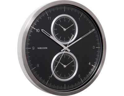 Horloge ronde Multiple time 50 cm (Noir)
