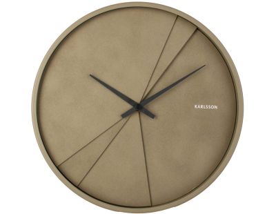 Horloge ronde en bois Lines 30 cm (Vert mousse)