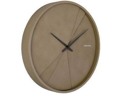 Horloge ronde en bois Lines 30 cm (Vert mousse)