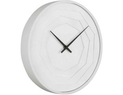 Horloge ronde en bois Origami 30 cm (Blanc)
