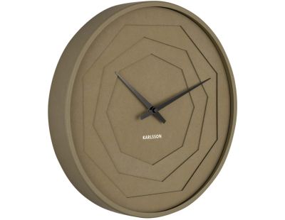 Horloge ronde en bois Origami 30 cm (Vert mousse)