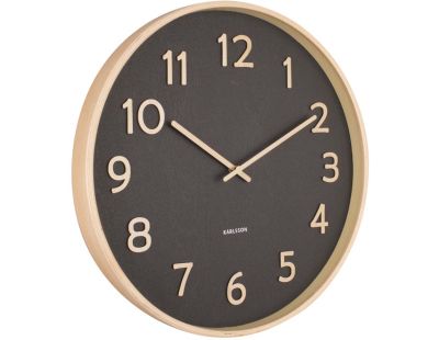 Horloge ronde en bois Pure  40 cm (Noir)