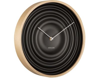 Horloge ronde en bois Scandi Ribble 31 cm (Noir mat)