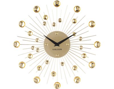 Horloge ronde en métal Sunburst 30 cm (Doré)