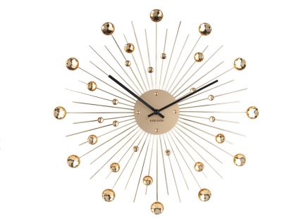Horloge ronde en métal Sunburst 50 cm (Doré)