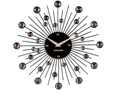 Horloge ronde en métal Sunburst 30 cm (Noir)