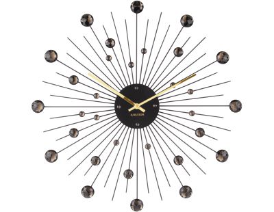 Horloge ronde en métal Sunburst 50 cm (Noir)