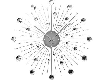 Horloge ronde en métal Sunburst 50 cm (Chrome)