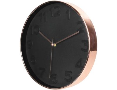 Horloge ronde noire et cuivrée 30.5 cm