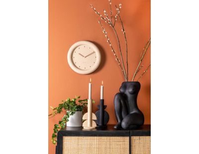 Horloge ronde en résine Petra  30 cm (Marron sable)