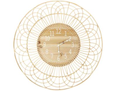 Horloge ronde en rotin 70 cm