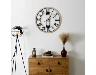 Horloge silencieuse en bois et métal 70 cm Jack