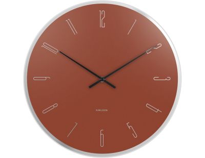 Horloge en verre Mirror numbers (Marron)