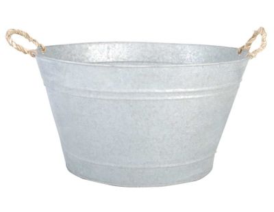 Jardinière bassine en zinc patiné