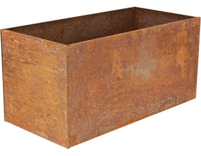 Jardinière en acier corten rouille (78 x 38 x 38 cm)