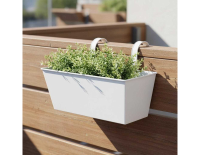 Jardinière balcon en zinc à suspendre (Blanc)