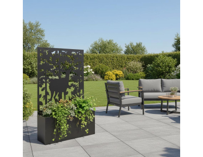 Jardinière en fer avec treillis (Motif cerf)