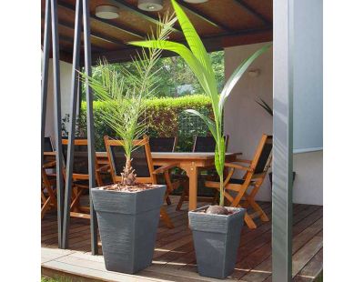 Jardinière en polyéthylène anthracite Quadro