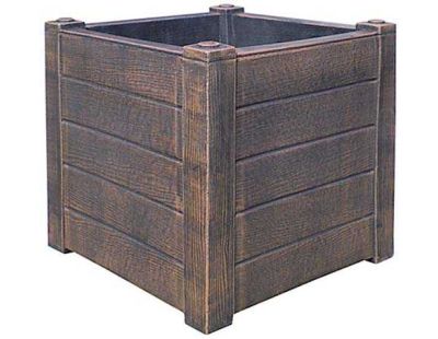 Jardinière en polyéthylène imitation bois Teak (40 x 40 x 40 cm)