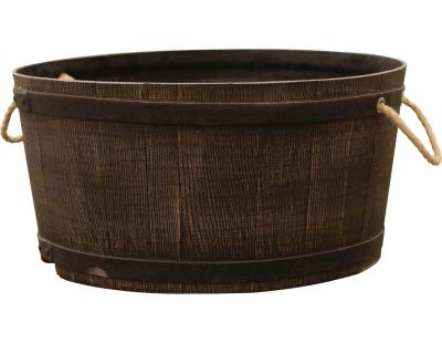 Jardinière ronde en polyéthylène imitation tonneau Mambo (58 x 30 cm)
