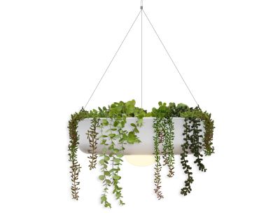 Jardinière ronde suspendue avec éclairage sans fil Elba (39 cm de diamètre)