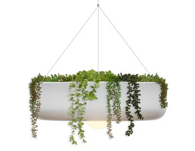 Jardinière ronde suspendue avec éclairage sans fil Elba (59 cm de diamètre)