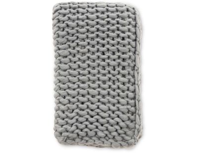 Jeté de canapé grosse maille en polyester Kate 170 x 130 cm (Gris)