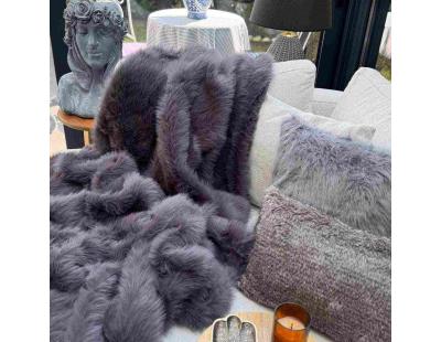 Jeté de canapé en polyester 200x75 Lolita (Anthracite)