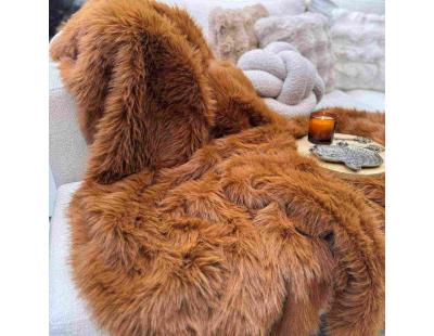 Jeté de canapé en polyester 200x75 Lolita (Terracotta)