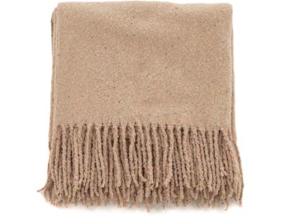 Plaid En Coton Bouclé W&A - 130x170 Cm - Jeté De Canapé Décoratif Avec Boîte Cadeau Et Lavande