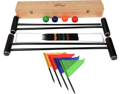 Jeu de croquet en bois 4 maillets