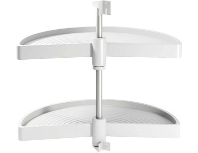 Jeu de plateaux tournants demi-lune blanc Shelvo (Plateaux de 75 cm)