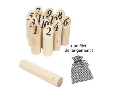 Jeu de quilles en bois nordique