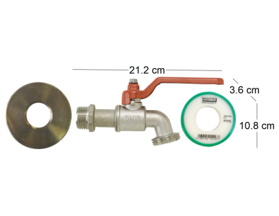 Kit adaptateur de cuve 1000l avec robinet 1/4 tour